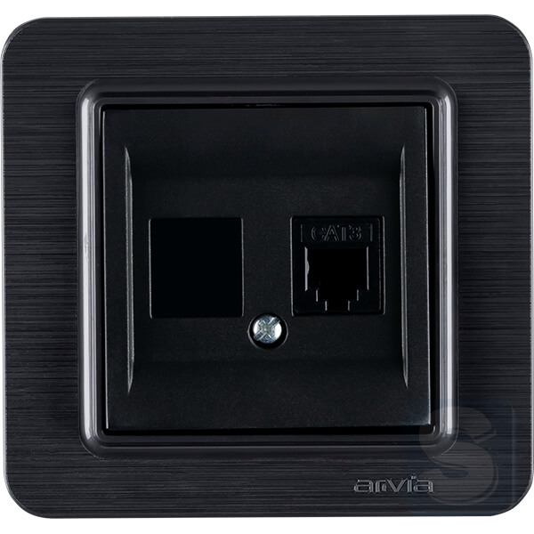 Розетка телефонная TF cat 3 Arvia Electric Lavin Черный матовый (21 25 4007 221)